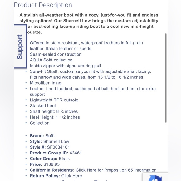 NEW $190 SOFFT Sharnell Black Leather Slouch Lace up low heel boots women size 6 - Picture 2 of 8